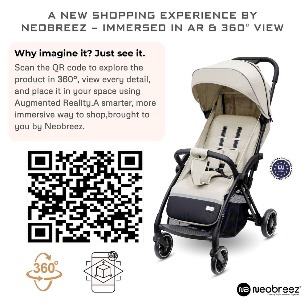 Neobreez - Theta Auto Fold Compact Lightweight Travel Stroller - Beige