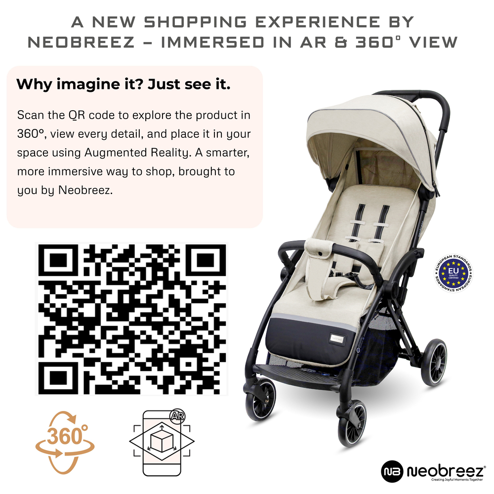 Neobreez - Theta Auto Fold Compact Lightweight Travel Stroller - Beige