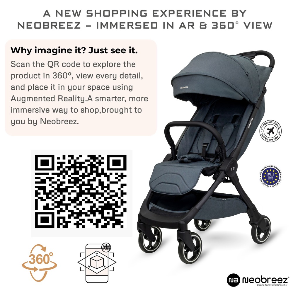 Neobreez - Deca Compact Cabin Stroller Travel Stroller - Grey