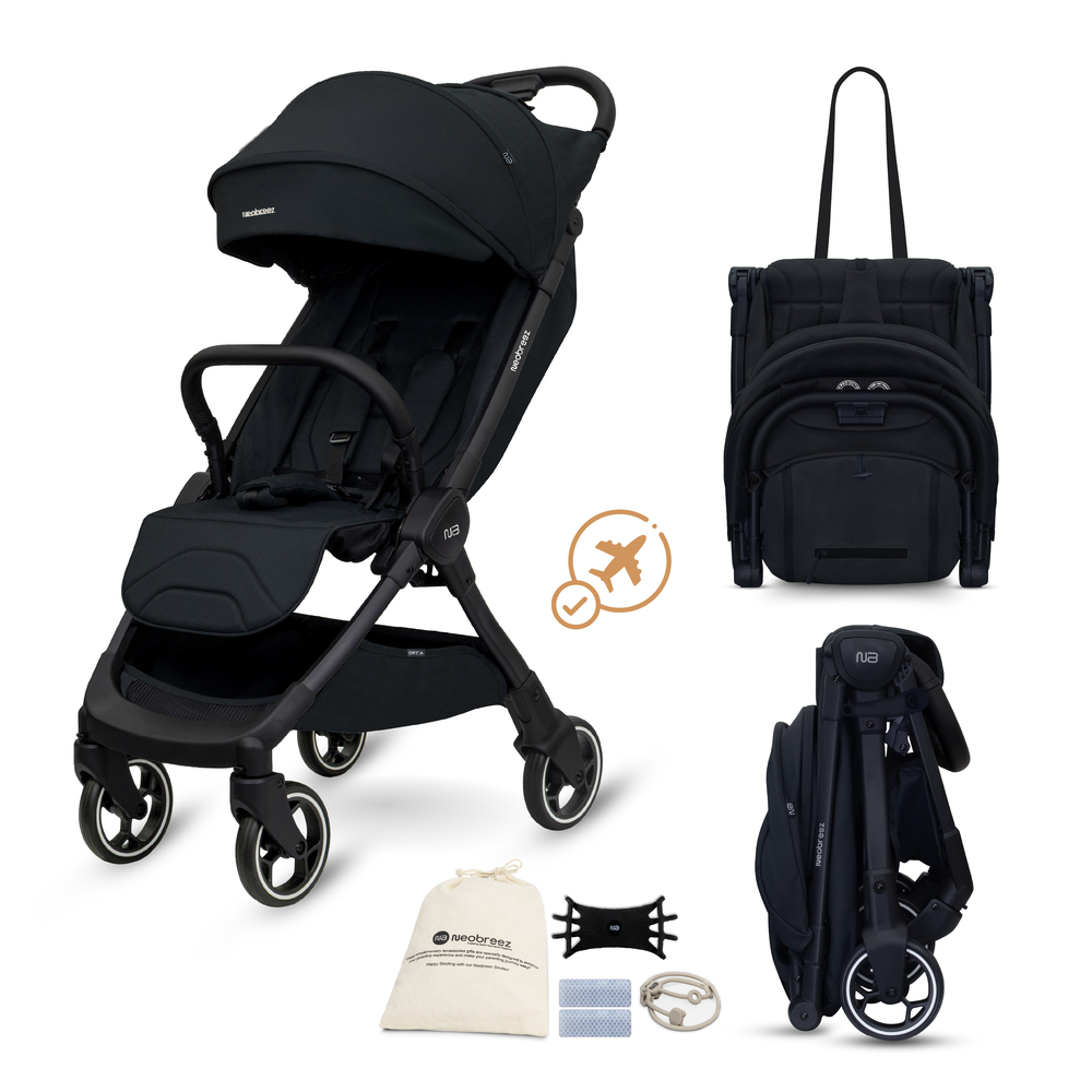 Neobreez - Deca Compact Cabin Stroller Travel Stroller - Black
