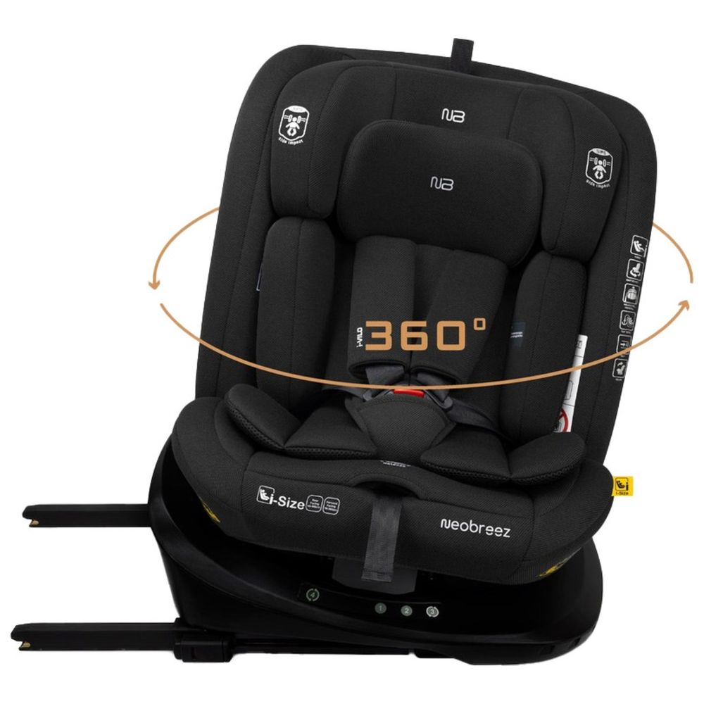 Neobreez - i-Vilo 360-Degree Isofix i-Size Car Seat, All-In-1, 0-12Yrs - Black