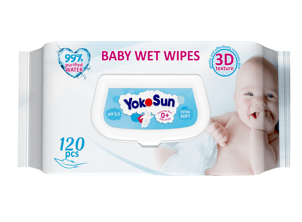 YokoSun - Extra Soft Baby Wet Wipes - 120 Pcs