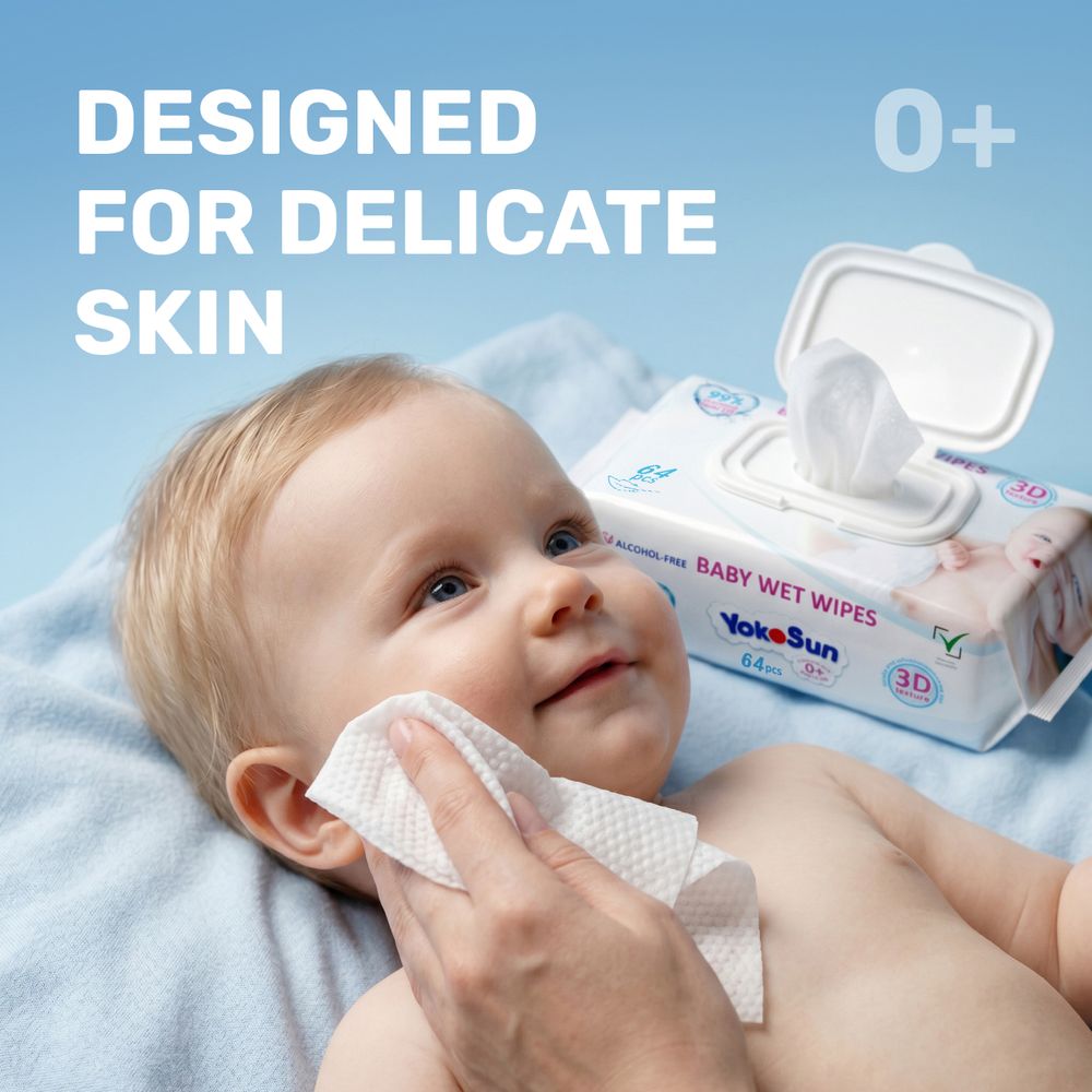 YokoSun - Extra Soft Baby Wet Wipes - 64 Pcs