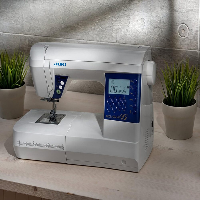 Juki - Hzl-g220/ce Box Feed Industrial Sewing Machine - 180 Stitch Patterns - Alphabetic And Numeric Fonts