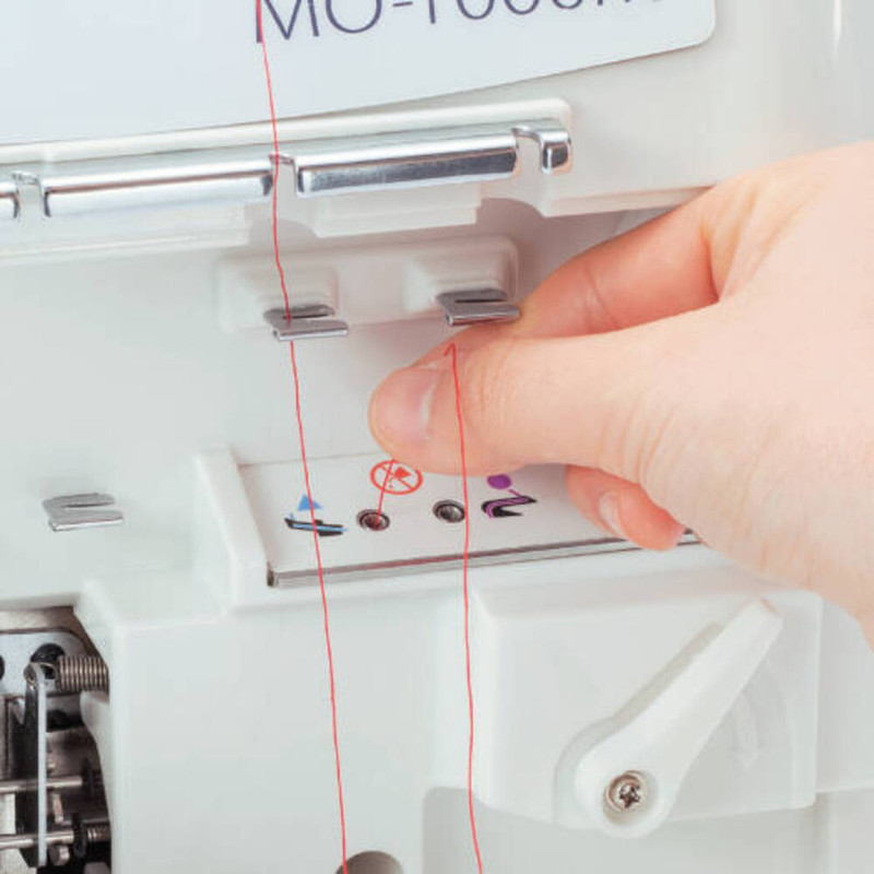Juki - Mo-1000 2/3/4 Air Threading Overlock, Differential Feed - Rolled Hem - 1500spm - Auto Needle Threader - Wide Throat - Quiet Operation - Led Light - Waste Collector