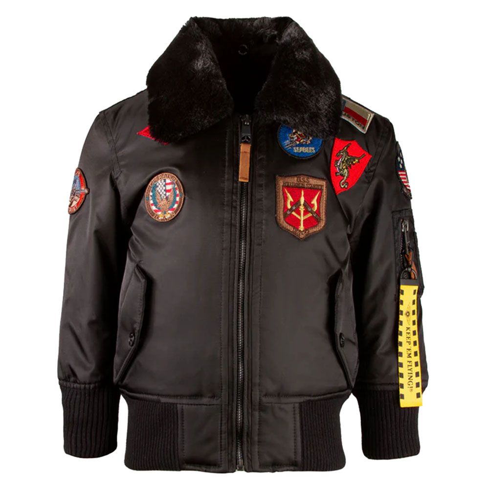 Top Gun Kids B-15 Bomber Jacket - Black