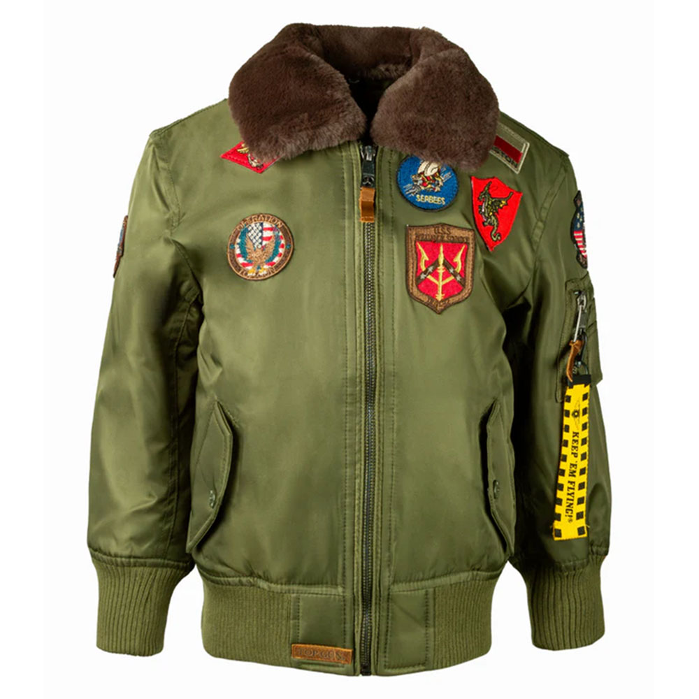 Top Gun Kids B-15 Bomber Jacket - Olive