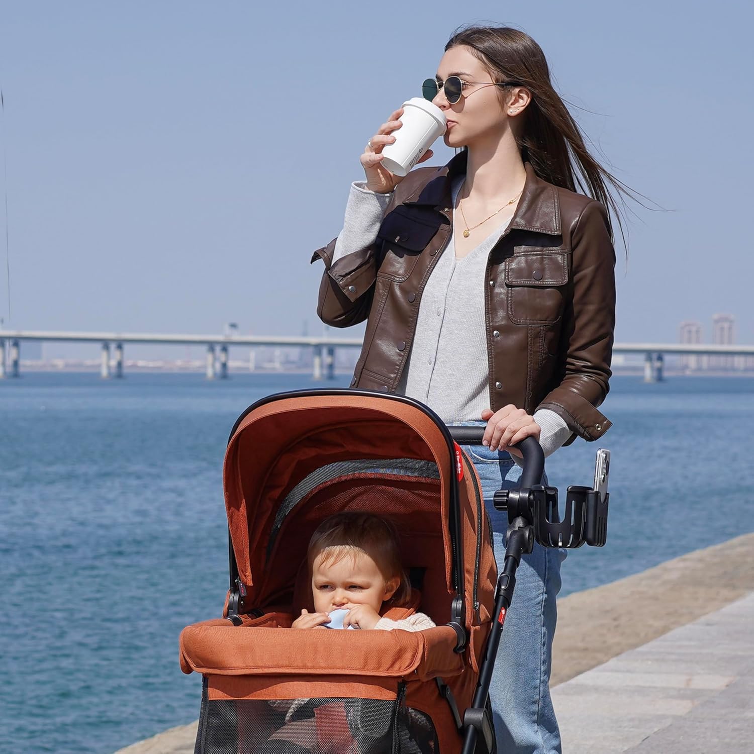 Familidoo - Q1 2.0 Cup Holder For Stroller Wagon - Black