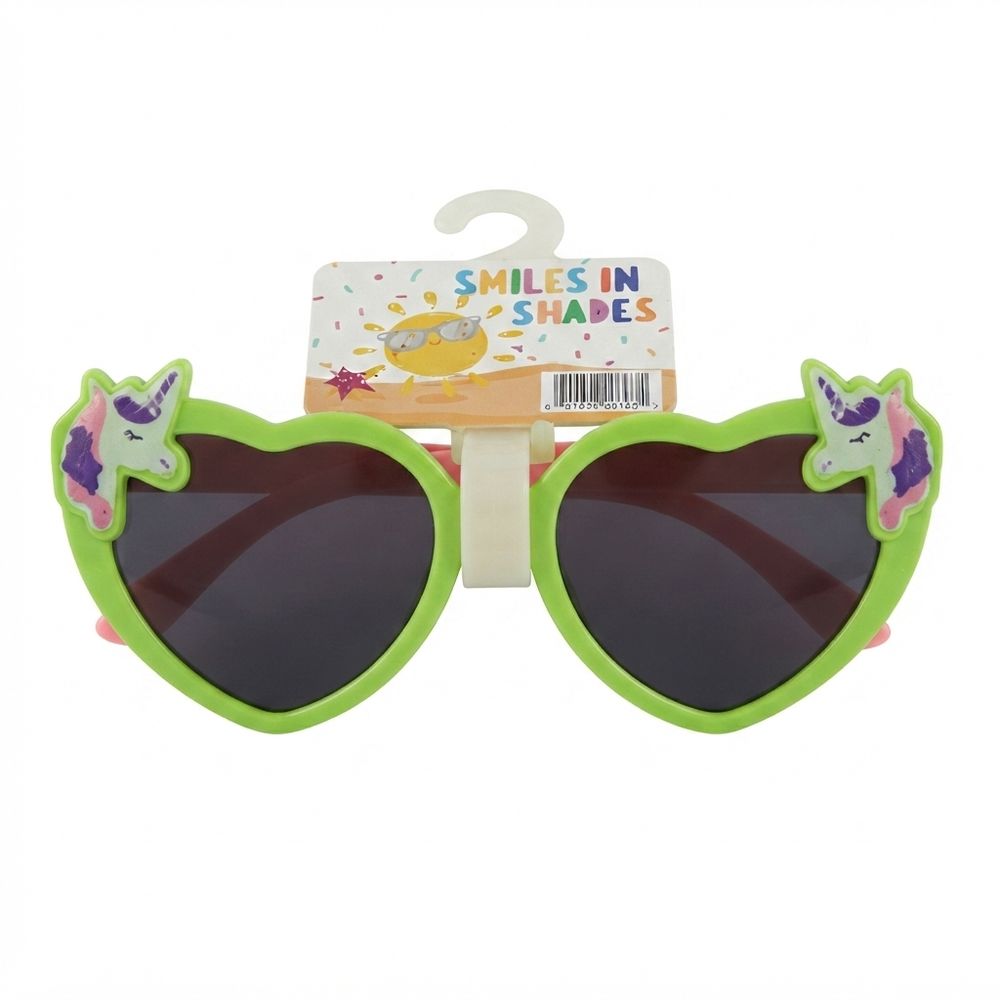 Smiles In Shades - Girl's Heart-Shaped Sunglasses - Green