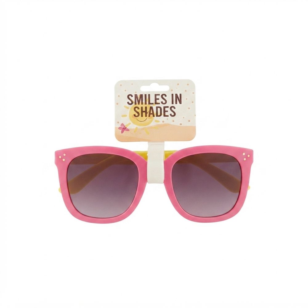 Smiles In Shades - Girl's Square Sunglasses - Pink