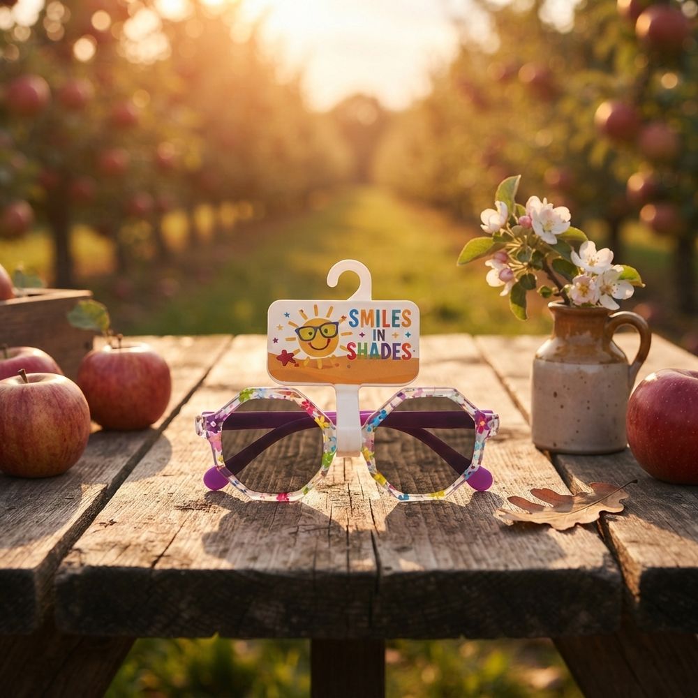 Smiles In Shades - Kids Hexagon Sunglasses - Purple