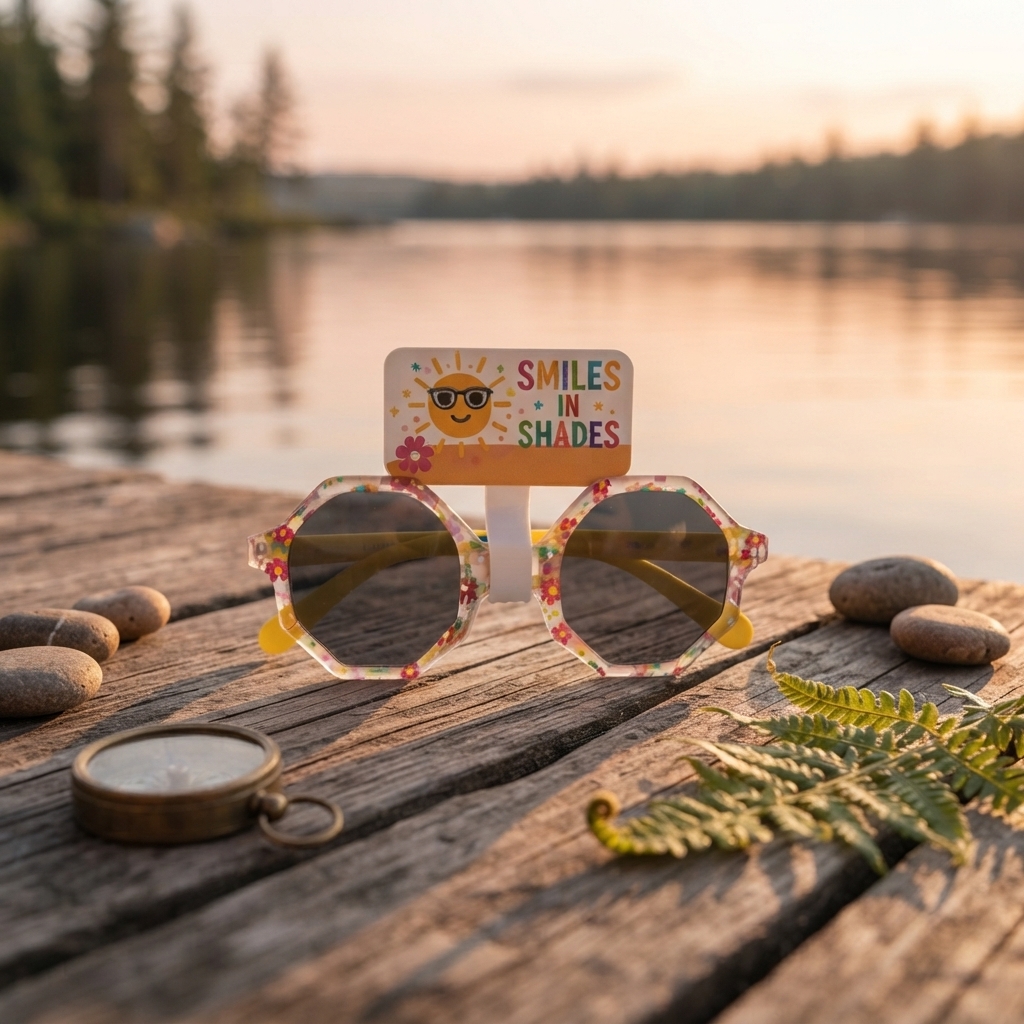 Smiles In Shades - Kids Hexagon Sunglasses - Yellow
