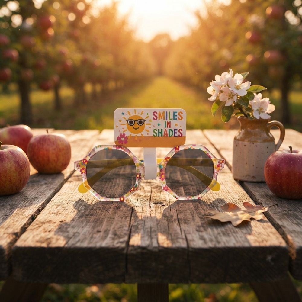 Smiles In Shades - Kids Hexagon Sunglasses - Yellow