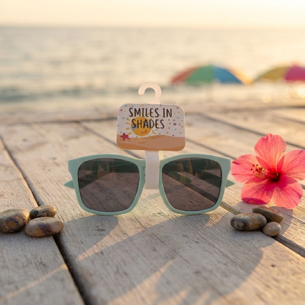 Smiles In Shades - Kids Square Sunglasses - Sky Blue