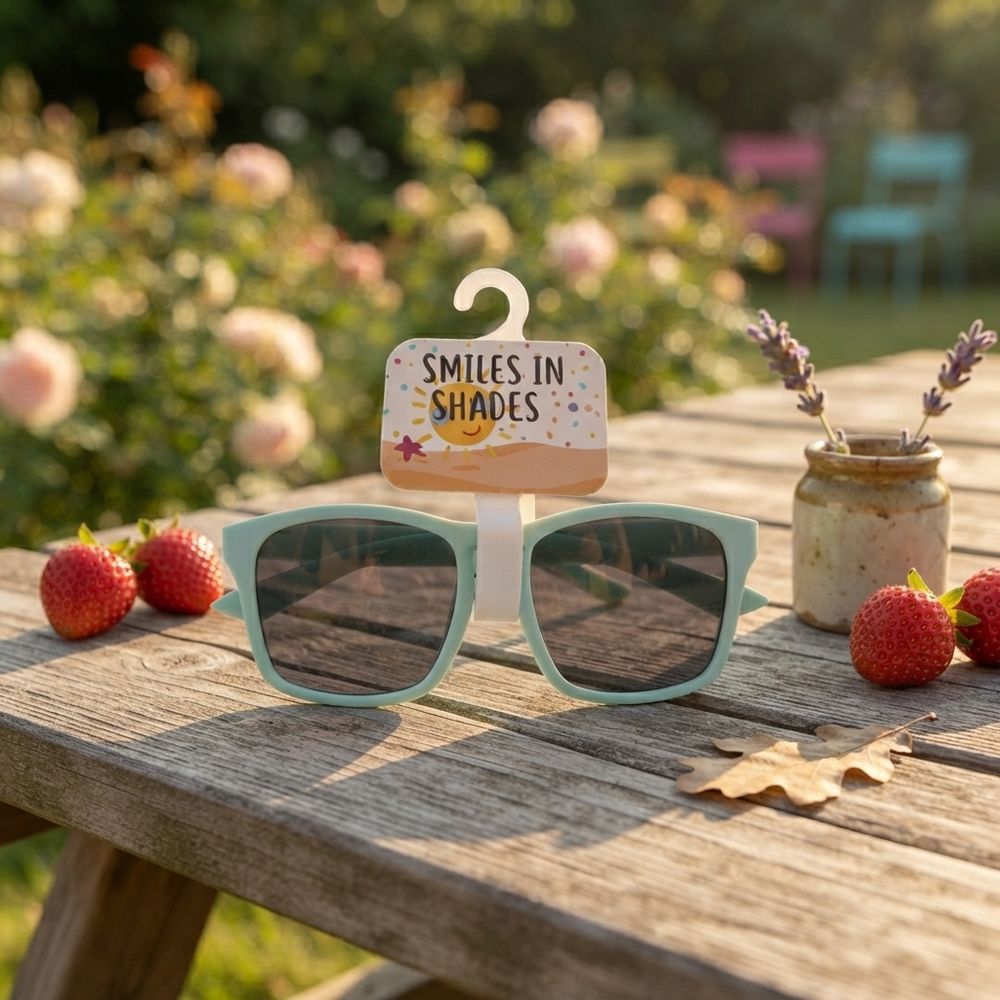 Smiles In Shades - Kids Square Sunglasses - Sky Blue
