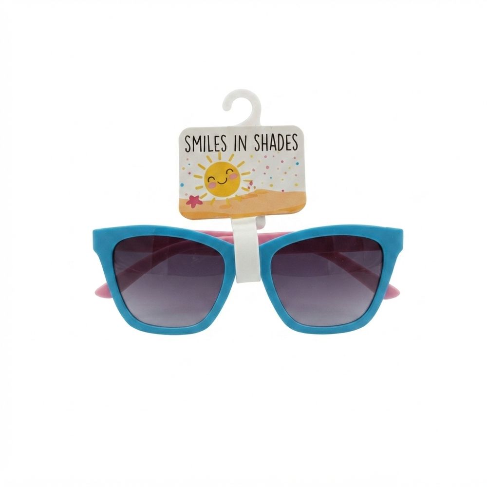 Smiles In Shades - Girl's Classic Cat-Eye Sunglasses - Blue