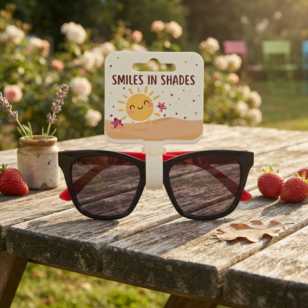 Smiles In Shades - Girl's Classic Cat-Eye Sunglasses - Black