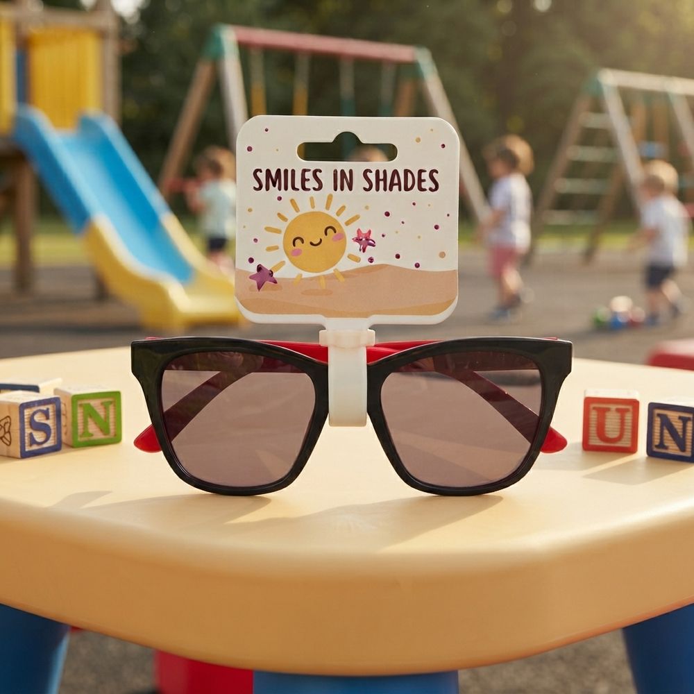 Smiles In Shades - Girl's Classic Cat-Eye Sunglasses - Black