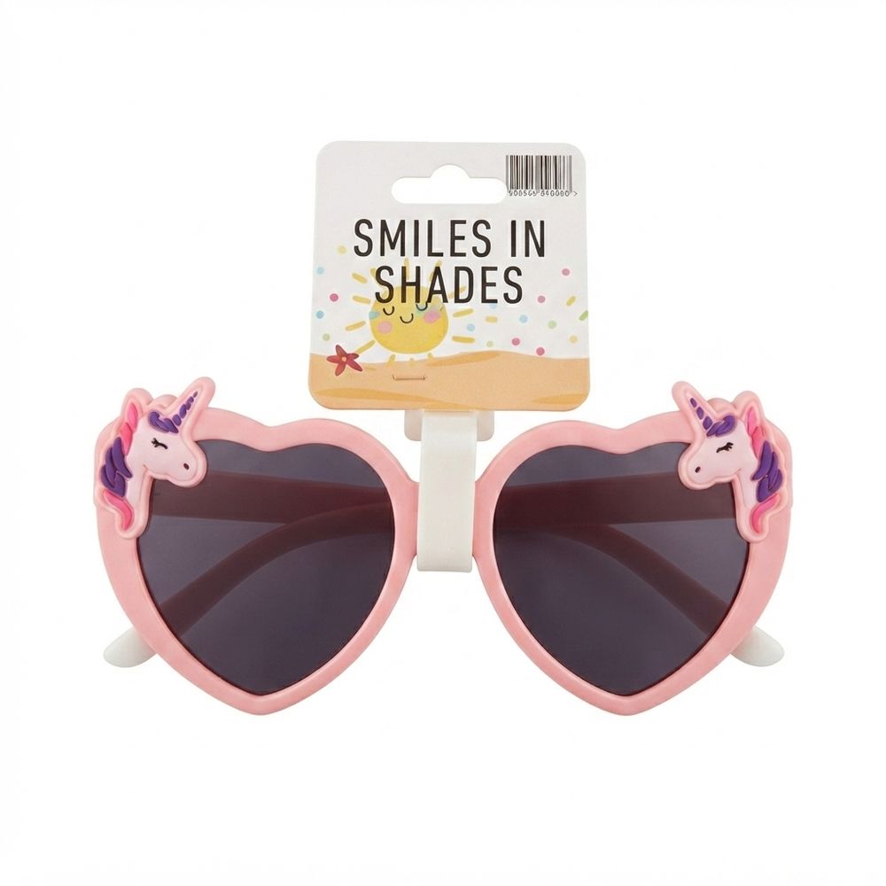 Smiles In Shades - Girl's Heart-Shaped Sunglasses - Pink
