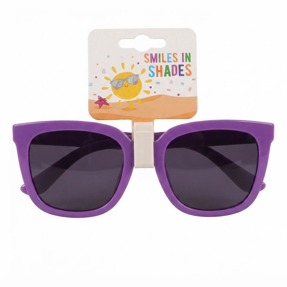Smiles In Shades - Kids Square Sunglasses - Purple