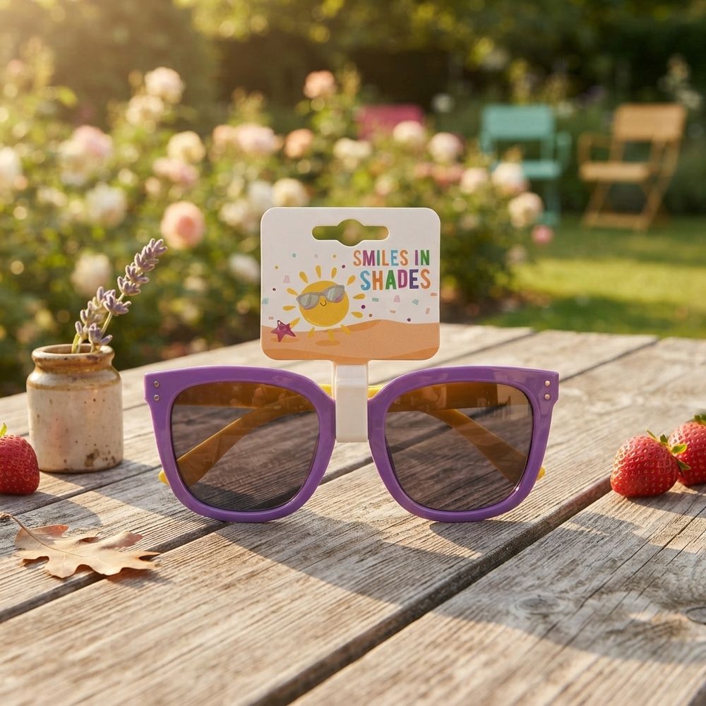 Smiles In Shades - Kids Square Sunglasses - Purple