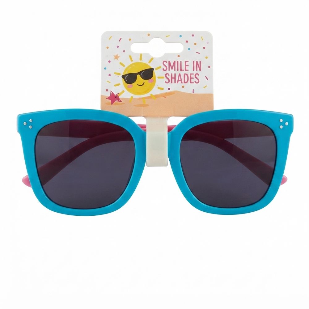 Smiles In Shades - Kids Square Sunglasses - Blue