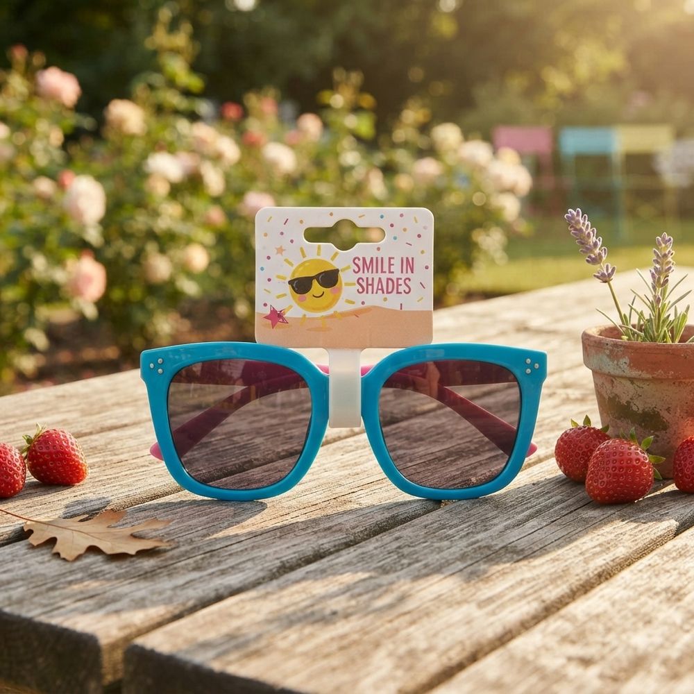 Smiles In Shades - Kids Square Sunglasses - Blue