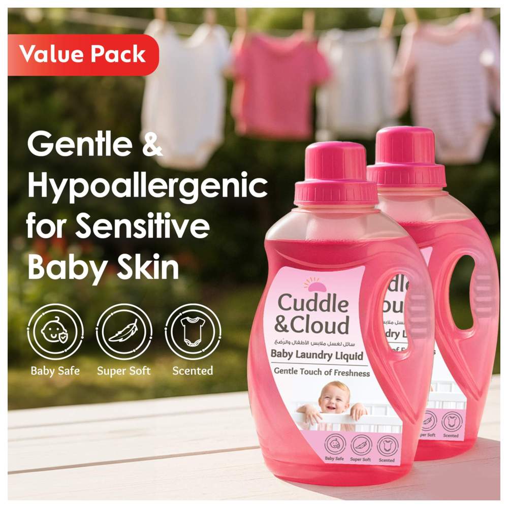 Cuddle & Cloud - Baby Laundry Liquid - Pack of 2 - 1 L