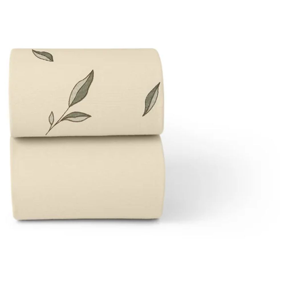 The Little Green Sheep - Cotton Sheets For Moses/Pram - Leaves - Pack of 2