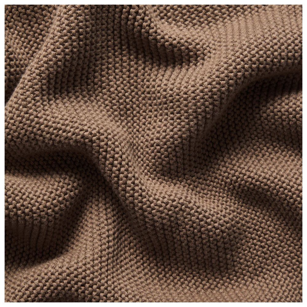 The Little Green Sheep - Organic Knitted Cellular Baby Blanket 