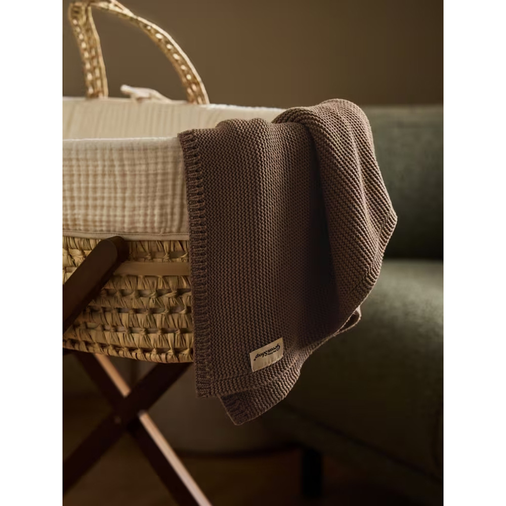 The Little Green Sheep - Organic Knitted Cellular Baby Blanket 