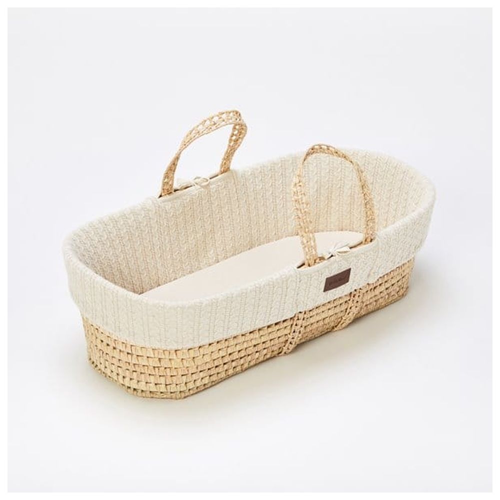 The Little Green Sheep - Moses Basket & Static Stand Set - Wheat Linen
