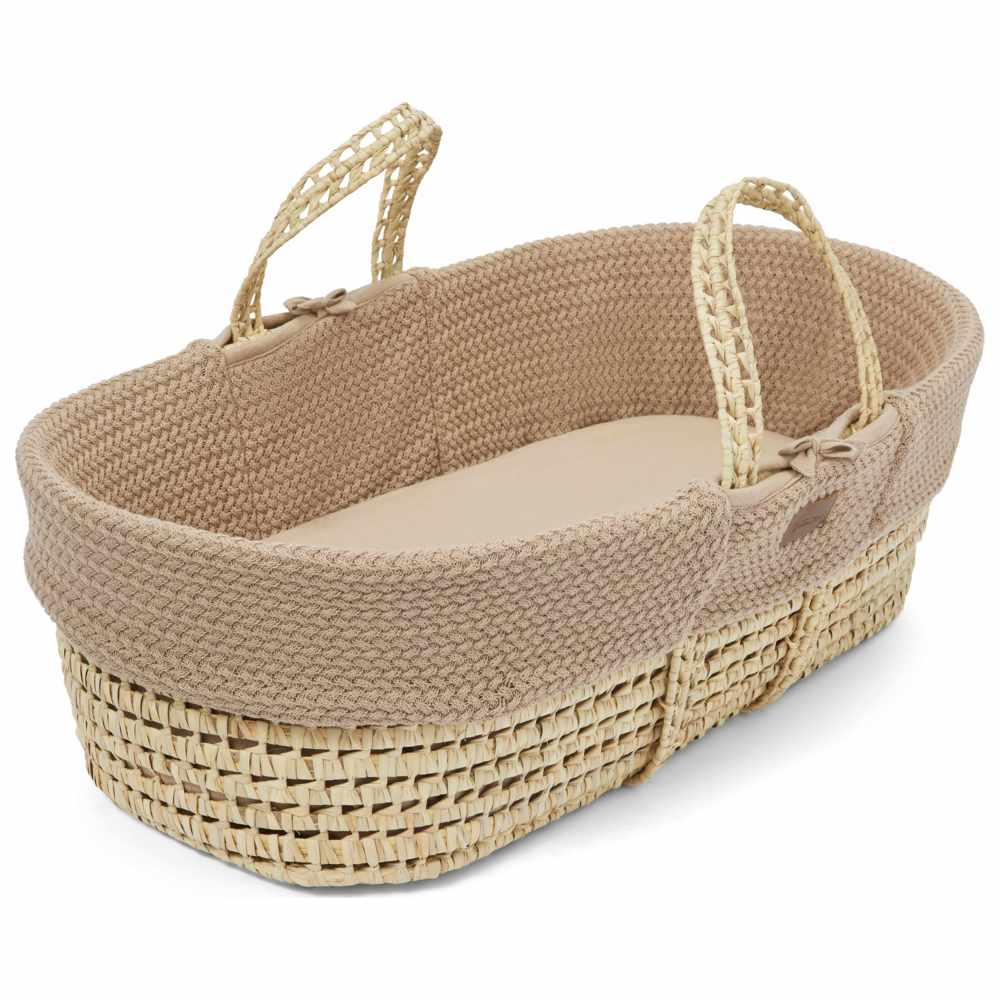 The Little Green Sheep - Moses Basket & Rocking Stand Set - Wheat Truffle