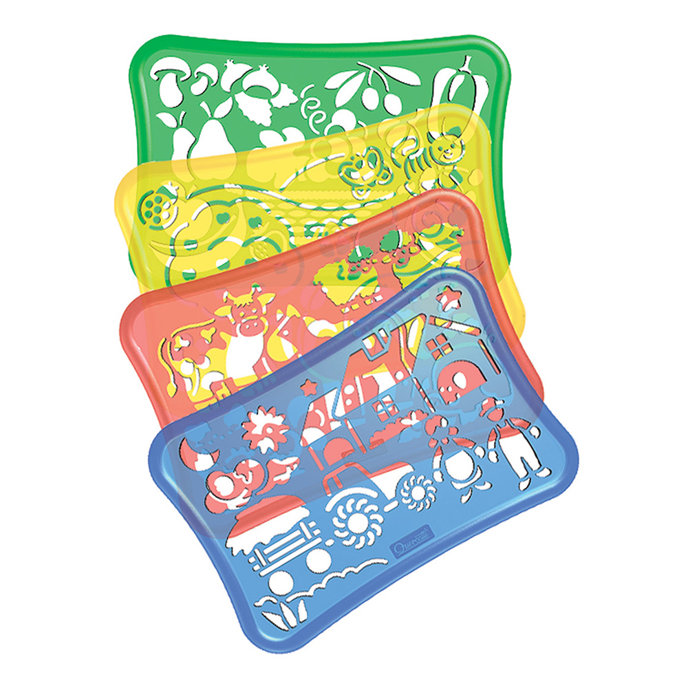 Quercetti - Farmhouse Design Stencil Set - 19 Pcs