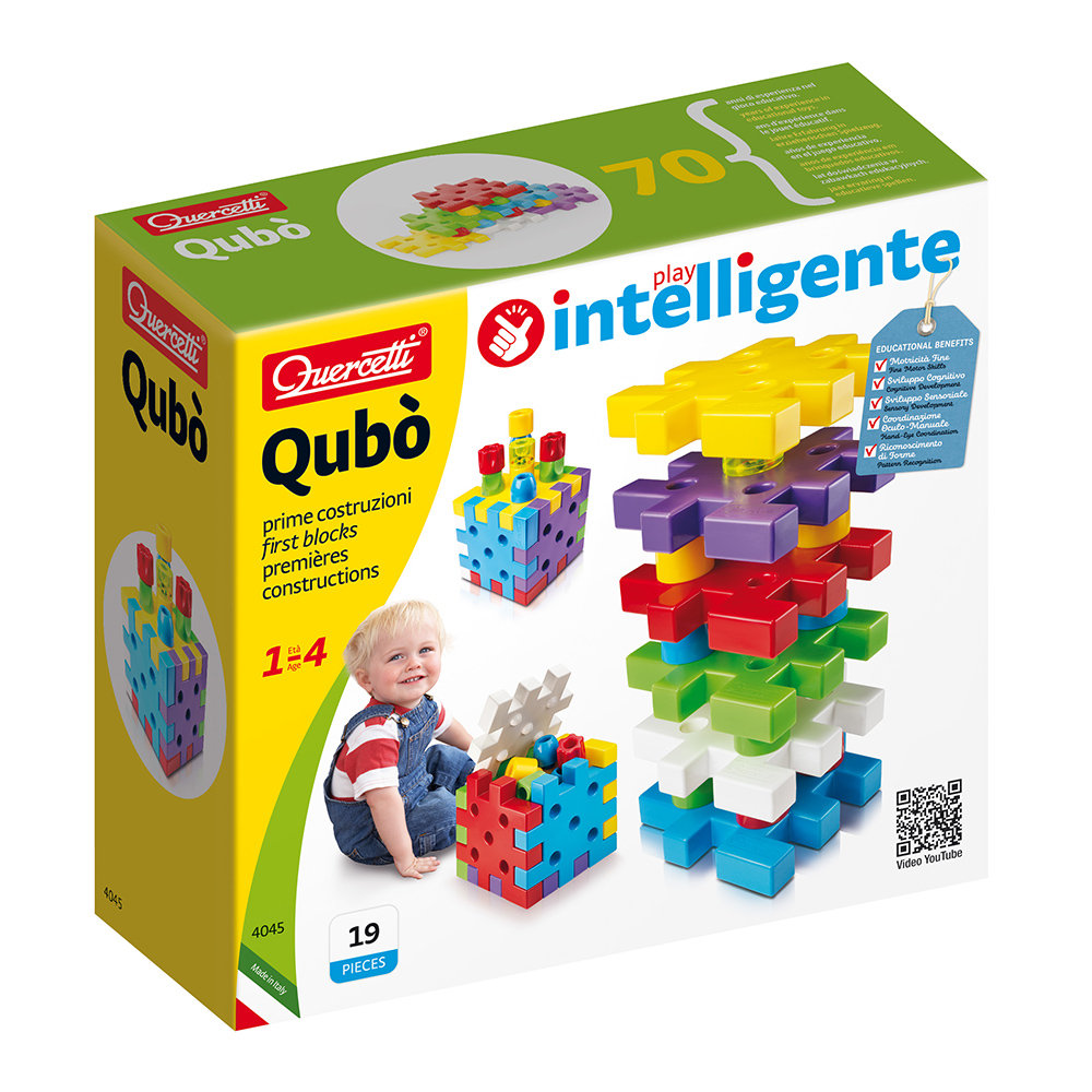 Quercetti - Qubo Building Block Set - 19 Pcs