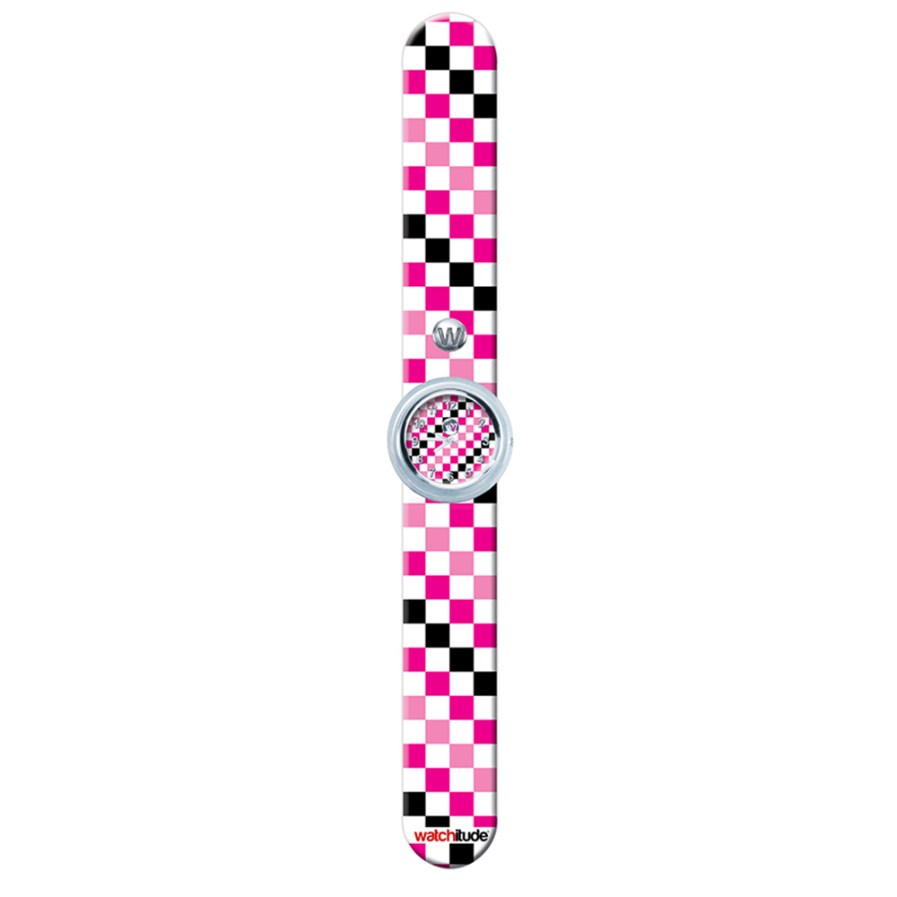 Watchitude - Slap Watch - Pink Checkers