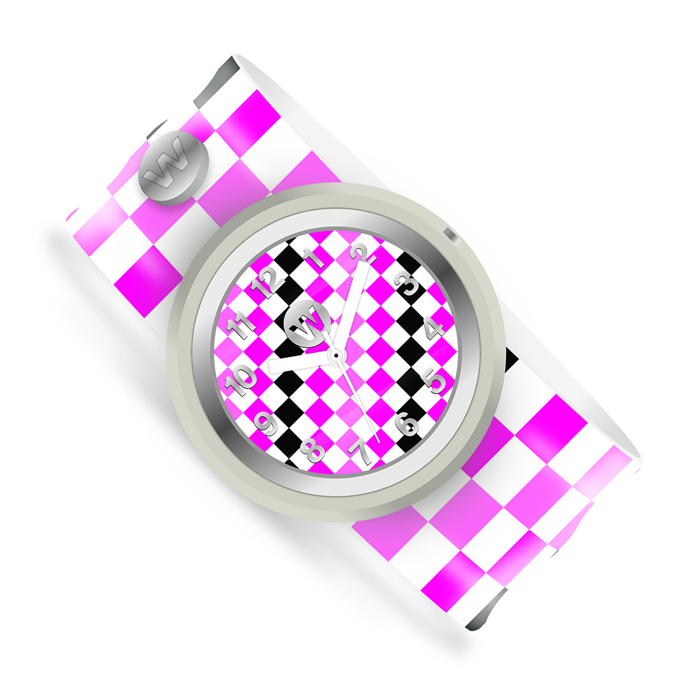 Watchitude - Slap Watch - Pink Checkers