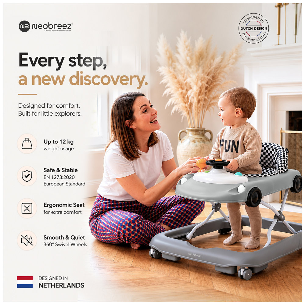 Neobreez - 3-in-1 Navix Premium Activity Baby Walker - Grey
