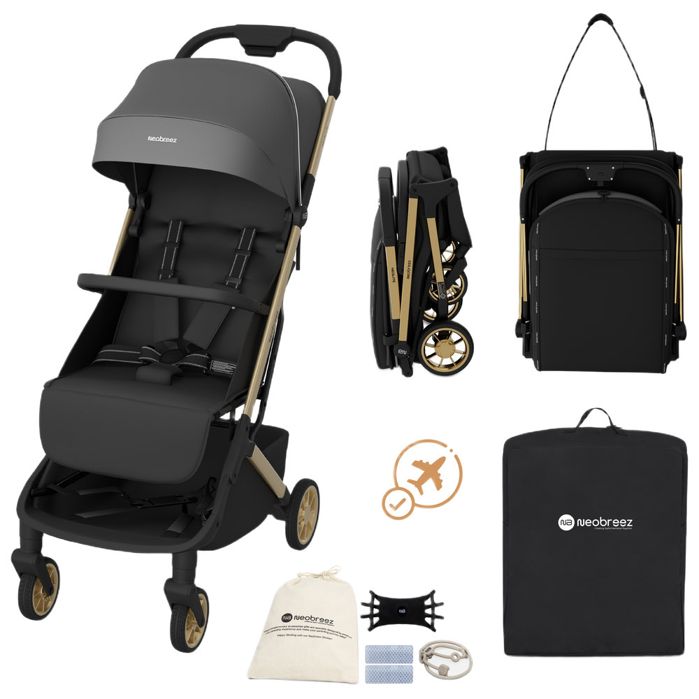Neobreez - Neolite Lightweight Compact Cabin Stroller - Black/Grey