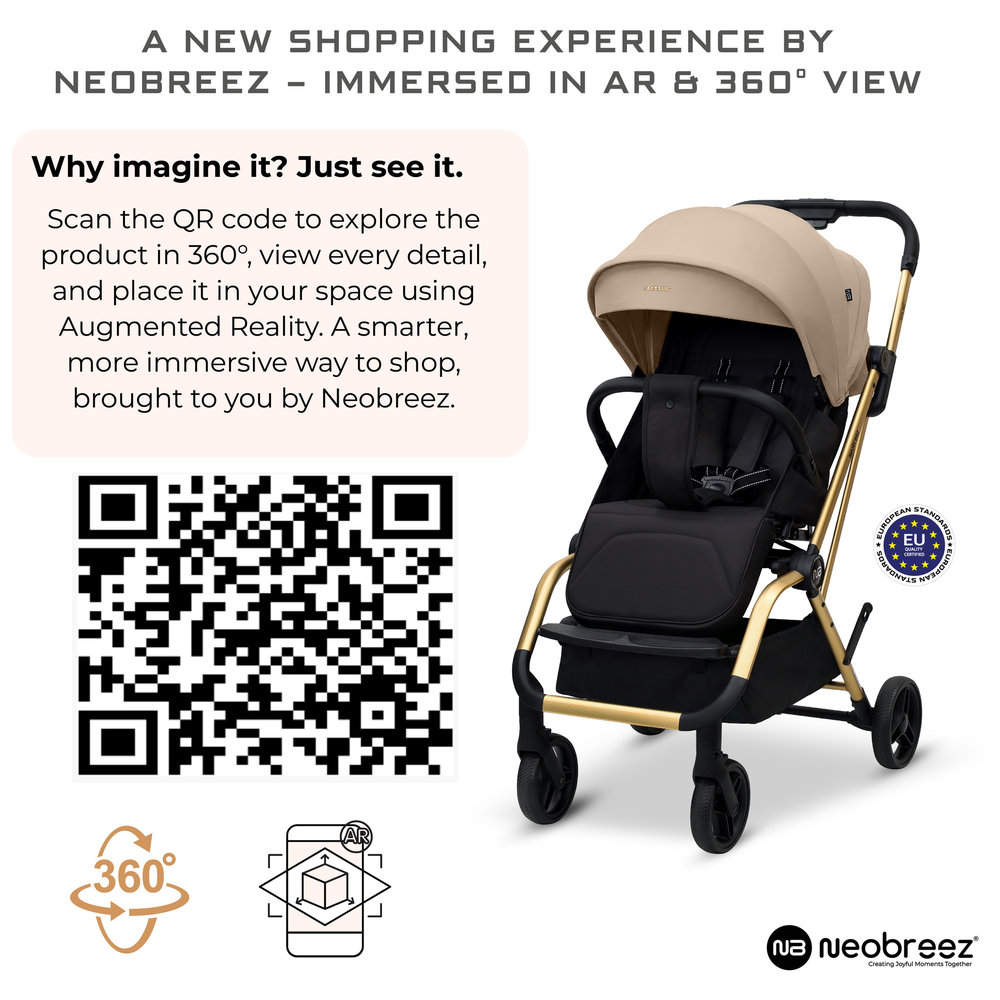 Neobreez - Octa 360 Degree Reversible Travel Stroller - Beige/Black