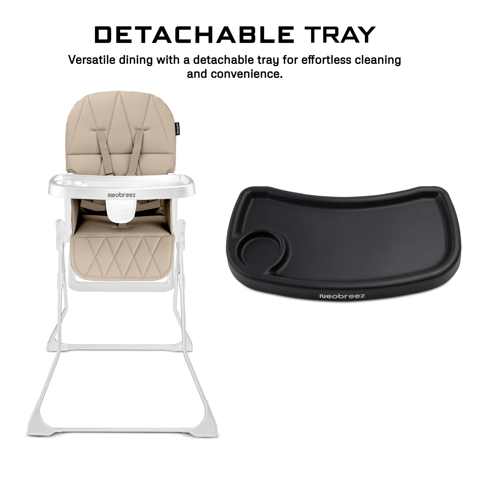Neobreez - Cris Foldable High Chair - Beige/White