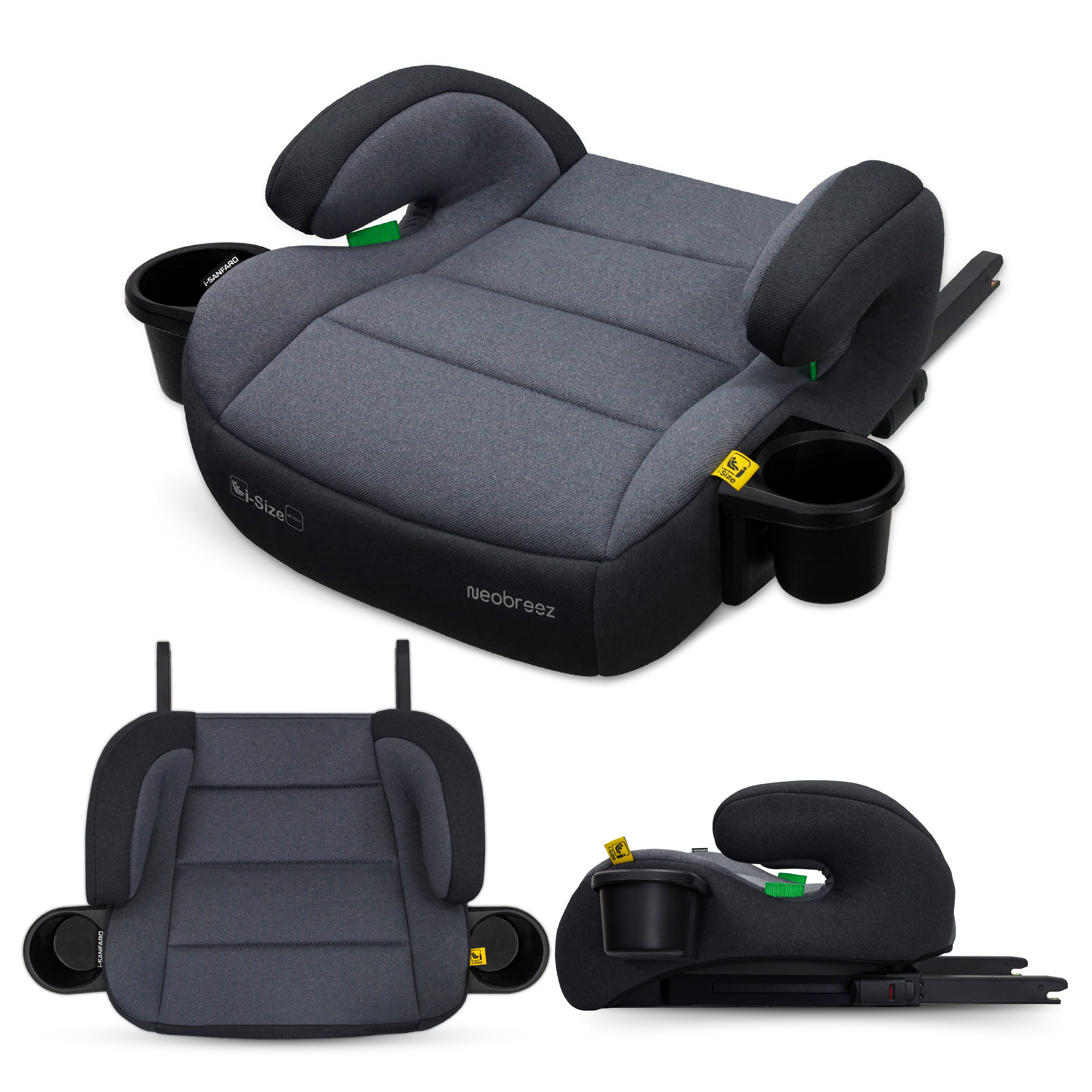 Neobreez - I-Sanfaro i-Size Isofix Booster Seat - Dark Grey/Black