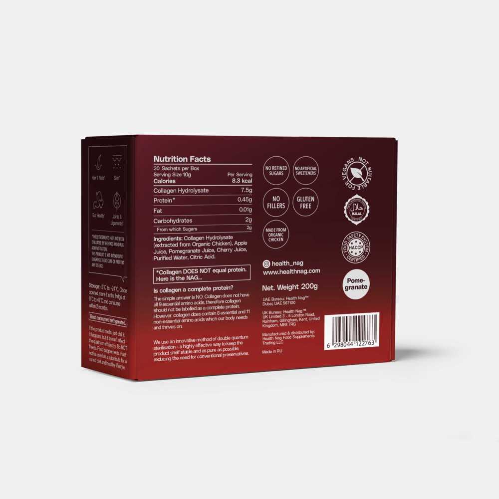 Health Nag - Bioactive Collagen Jelly On-the-go - Pomegranate - 20 Sachets