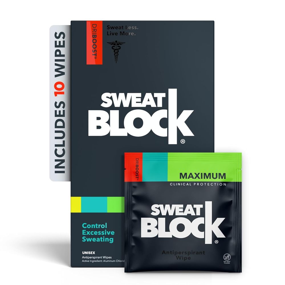 Sweat Block - Antiprespirant Wipes - Pack Of 10