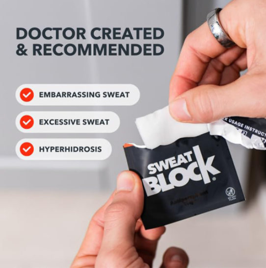 Sweat Block - Antiprespirant Wipes - Pack Of 10