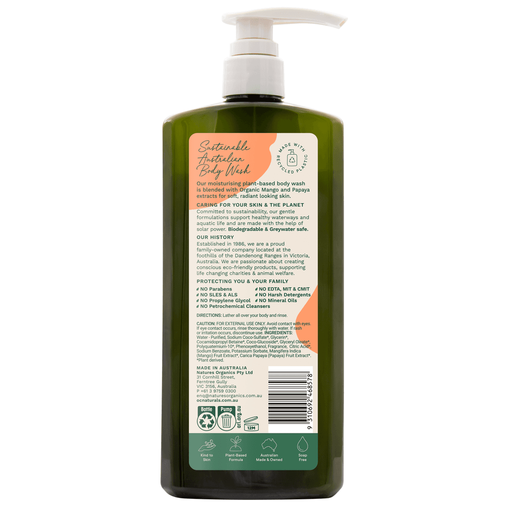 OC Naturals - Mango & Papaya Moisturising Bodywash - 725ml