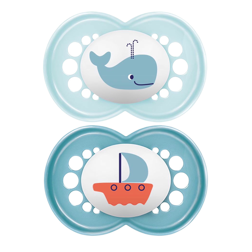 Mam - Baby Original Silicone Pacifier - Sealife Blue - Pack Of 2