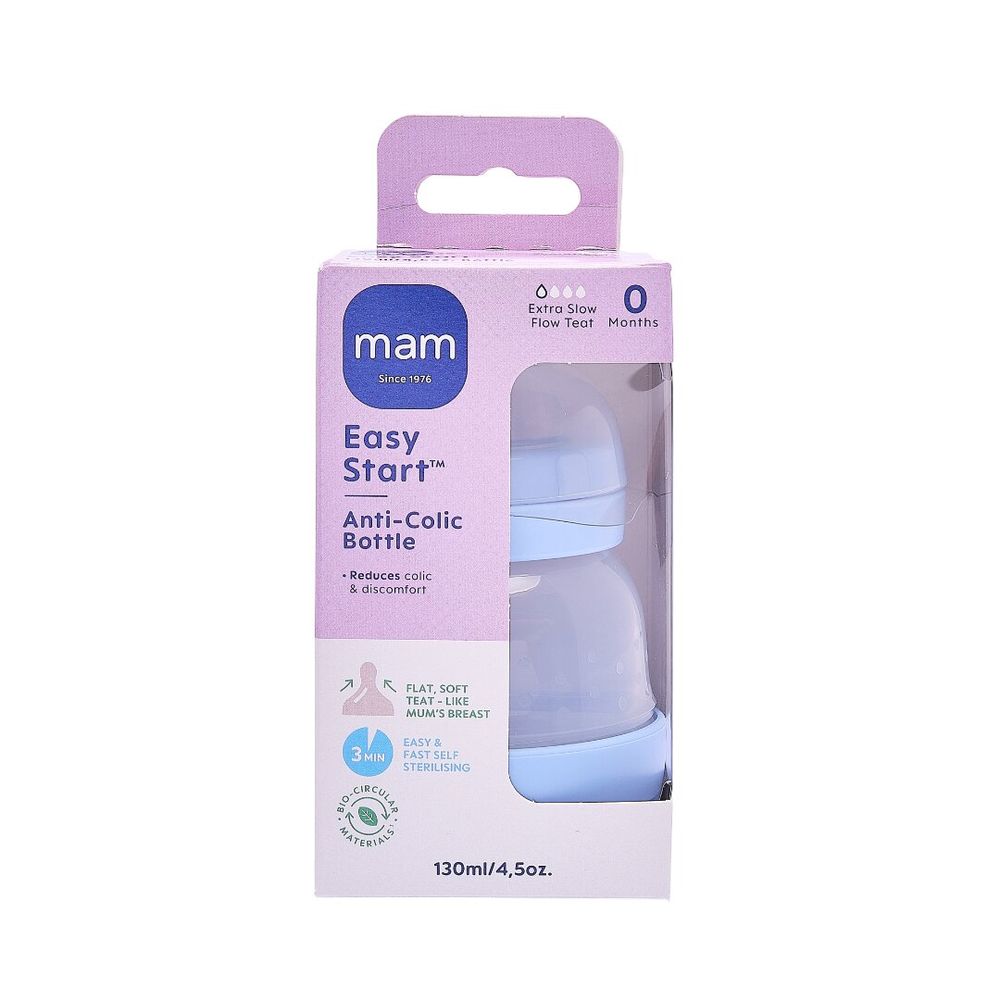 Mam - Baby Easy Start Feeding Bottle - Sealife Blue - 130 ml