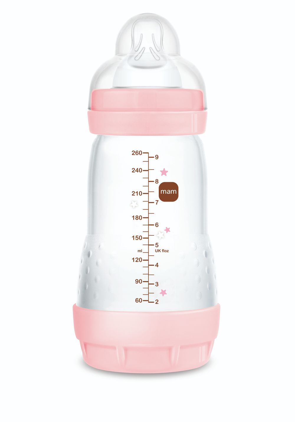 Mam - Baby Easy Start Anticolic Silicone Bottle - Sealife Pink - 260 ml