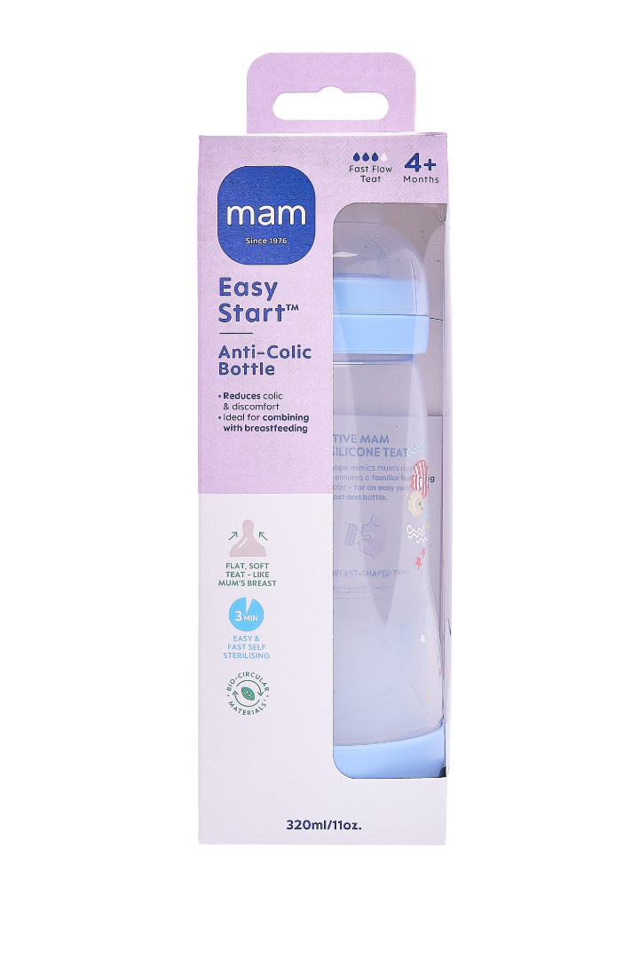 Mam - Baby Easy Start Anticolic Silicone Bottle - Sealife Pink - 320 ml